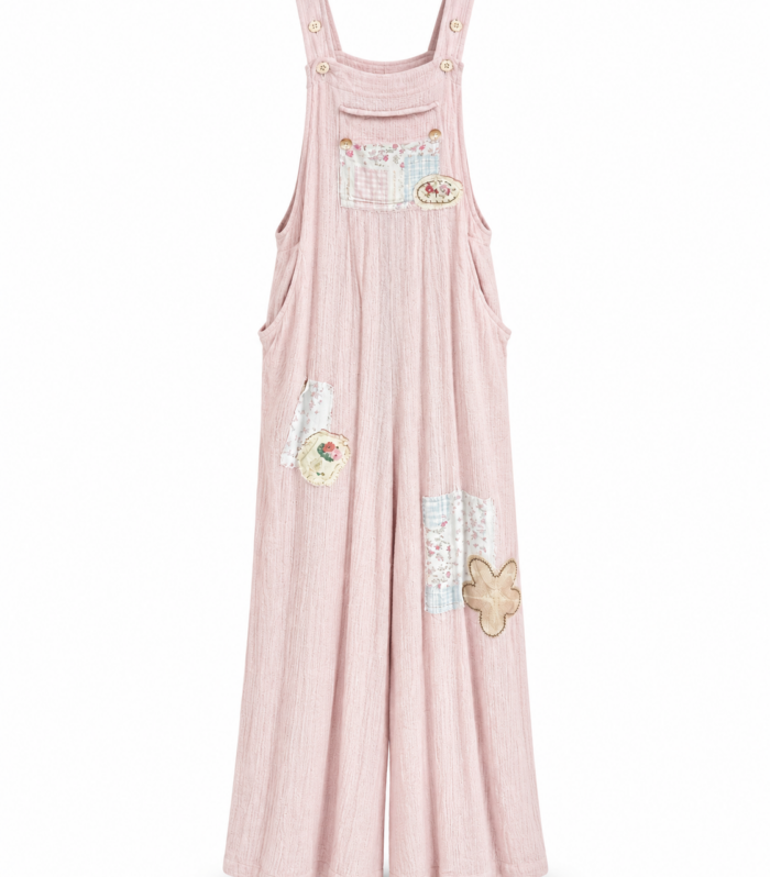 Soft Light Pink Overalls with Accent Pockets